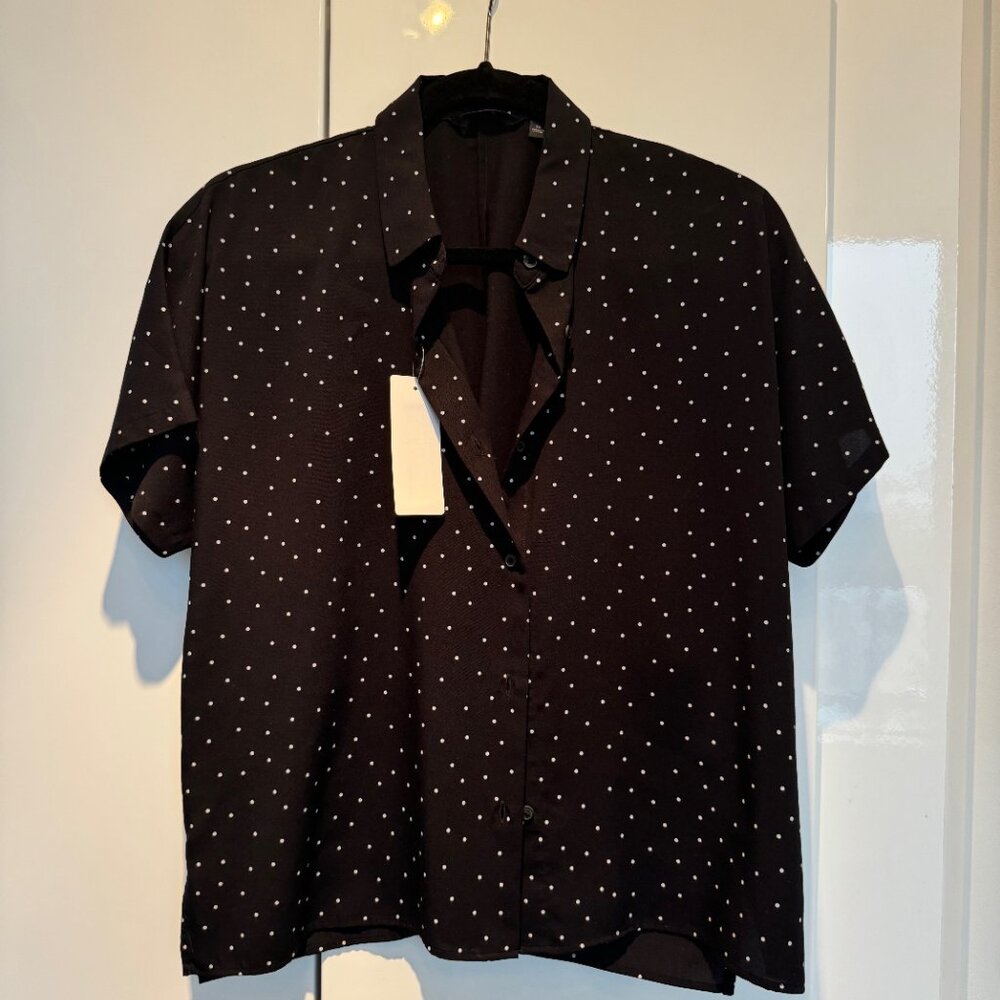Black and White Dot Rayon Poly shirt